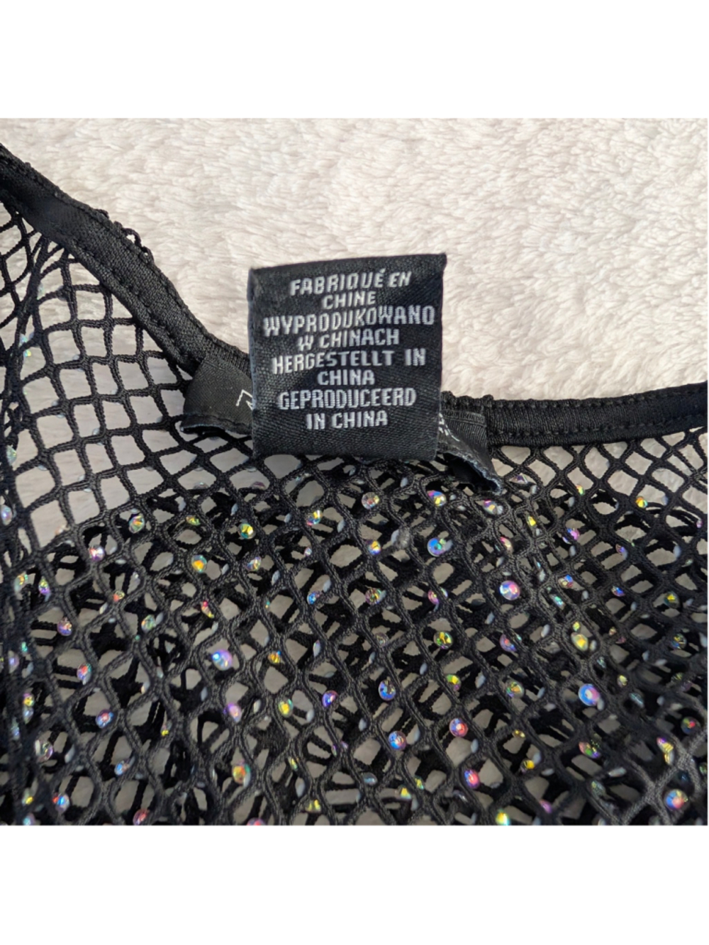 Rachel Zoe Black Iridescent Unlined Long Sleeve Mesh Top - Small - Picture 7 of 9